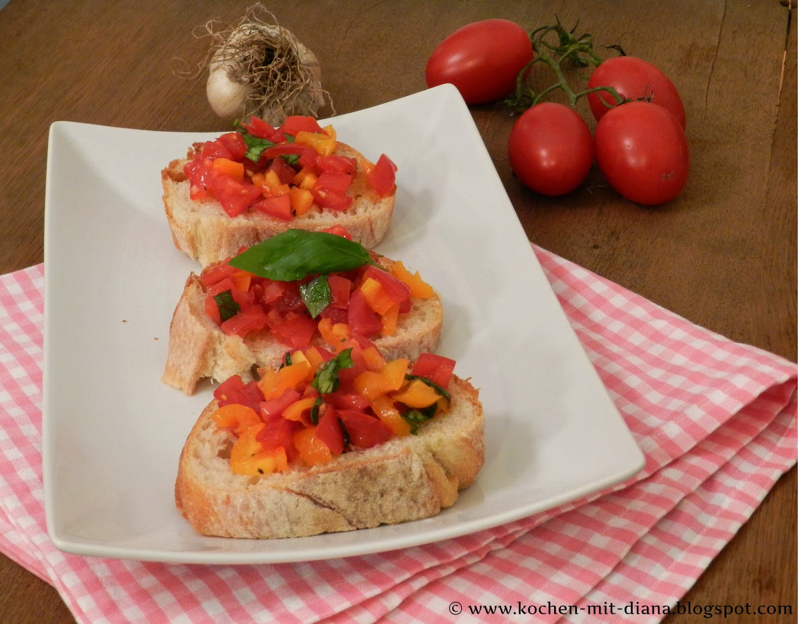 Bruschetta mit Tomaten und Basilikum | Kochen mit Diana