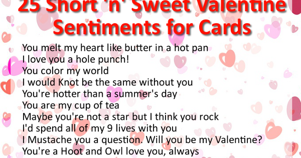25 Cute Valentine Sentiments for Cards