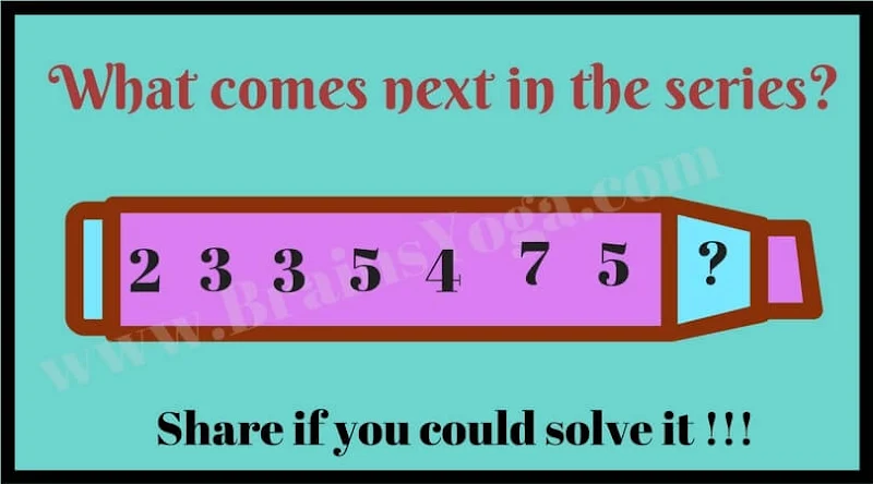 Sequence Number Picture Puzzle to find next number in series