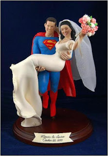 Best Superman and Bride Wedding Cake Topper Best Superman and Bride Wedding Cake Topper