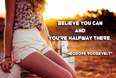facebook Poste image quotes (Believe you can and you're halfway there.)