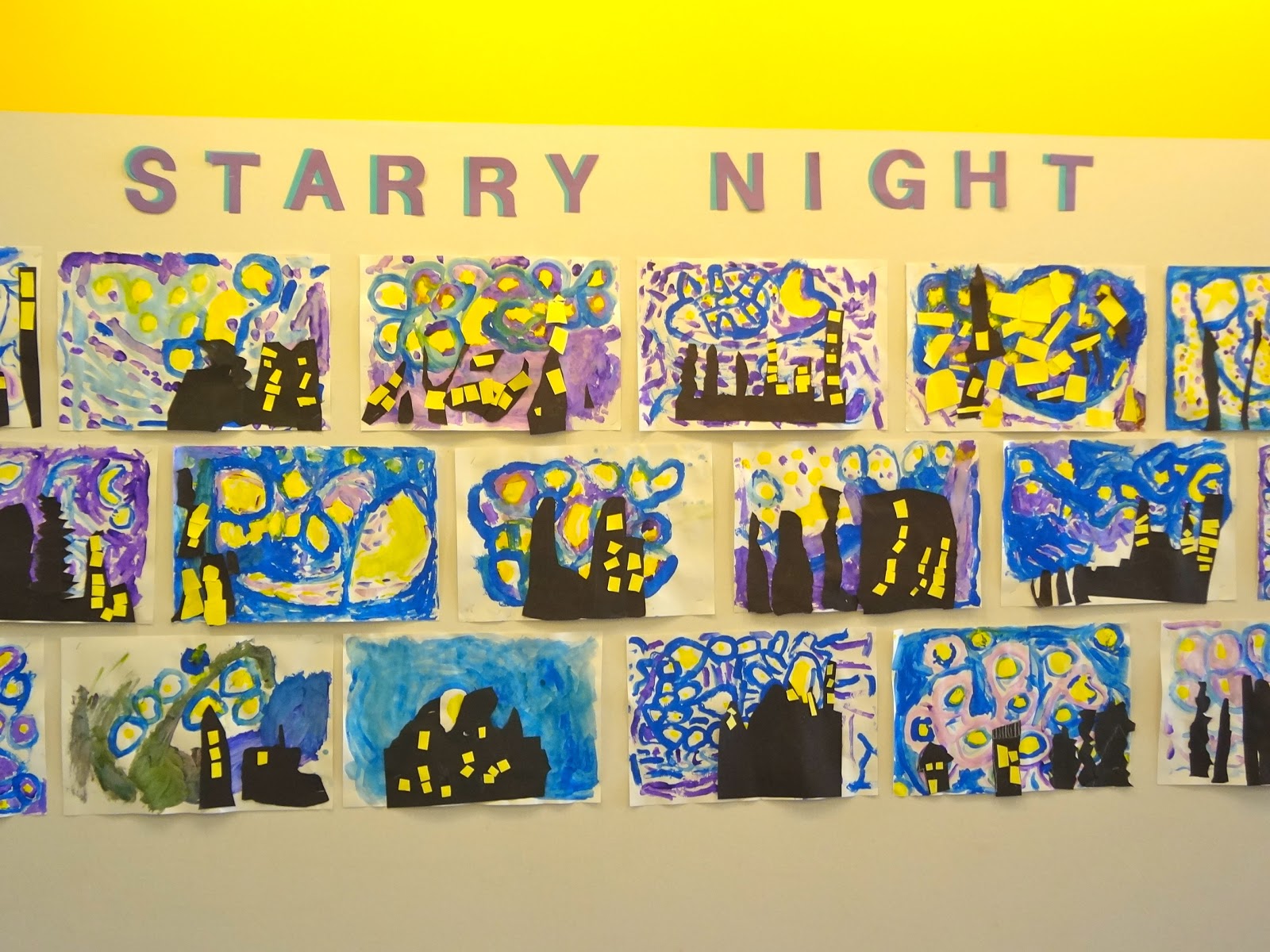 The Talking Walls: Van Gogh's "Starry Night"....2nd grader style!
