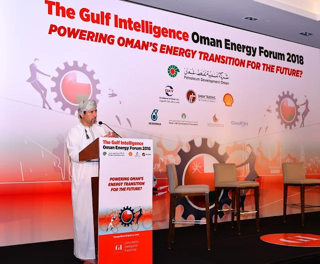 Image Attribute: HE Salim bin Nasser Al Aufi, Undersecretary at the Ministry of Oil and Gas, Sultanate of Oman speaking at The Gulf Intelligence's Oman Energy Forum 2018 / Source: The Gulf Intelligence