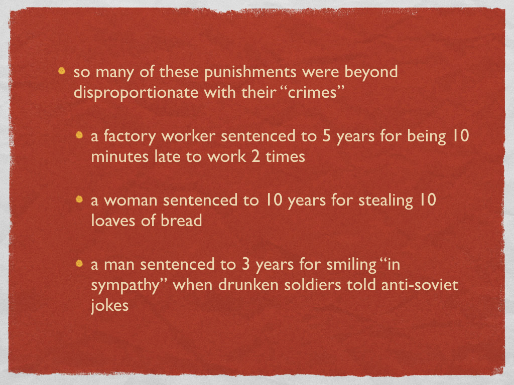 Ms. Murphy's Modern European History Class Purges and Gulag