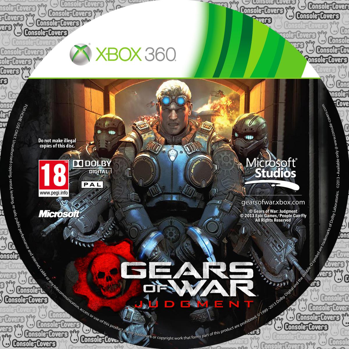 Capa Label Gears Of War Judgment Xbox 360 Capas de DVDs Capas de