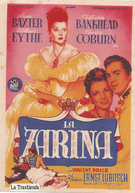 Programa de Cine - La Zarina - Anne Baxter - William Eythe