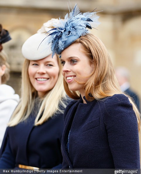 Autumn Phillips and Princess Beatrice attend the Easter Matins service at St George's Chapel, Windsor Castle
