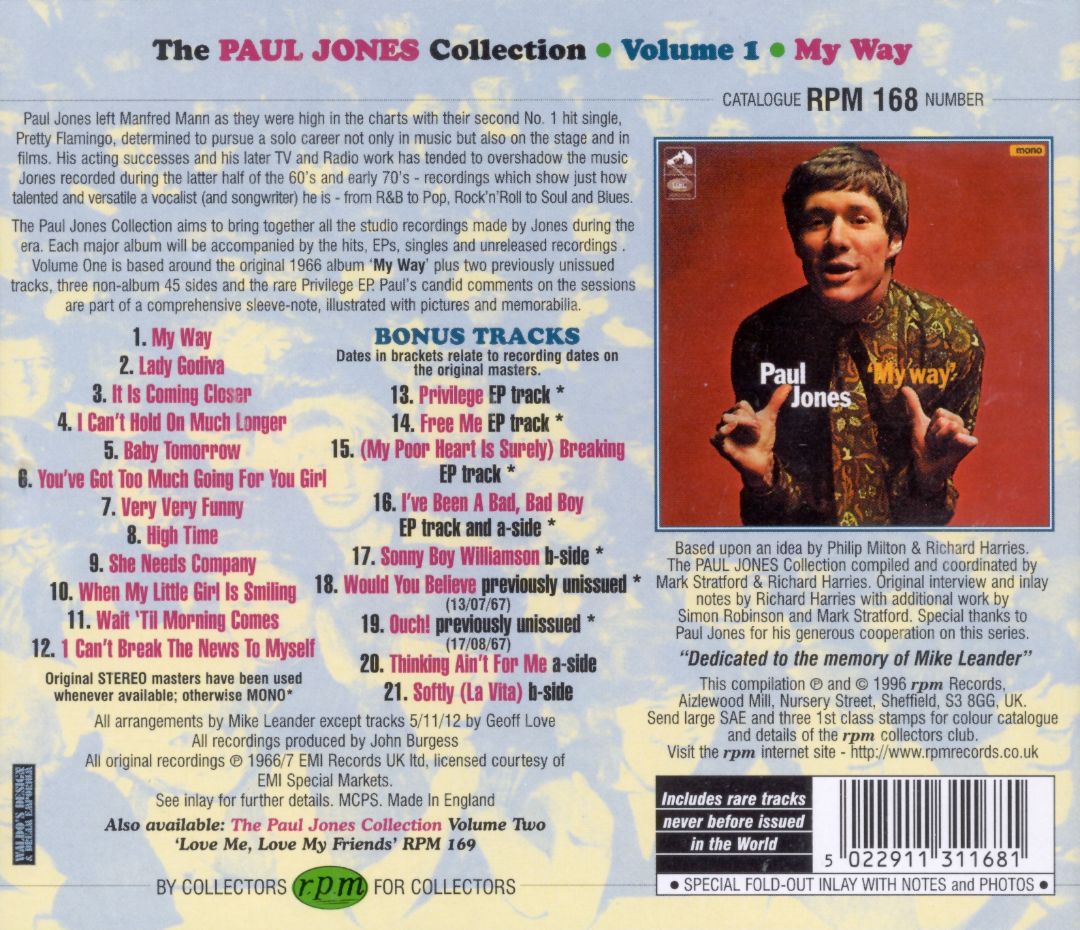 Paul Jones The Paul Jones Collection Vol.1 My Way 1966/67 (1996 RPM