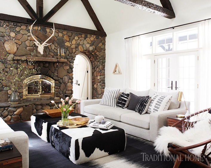 Inside a charming Tahoe cabin with a chic and modern twist!