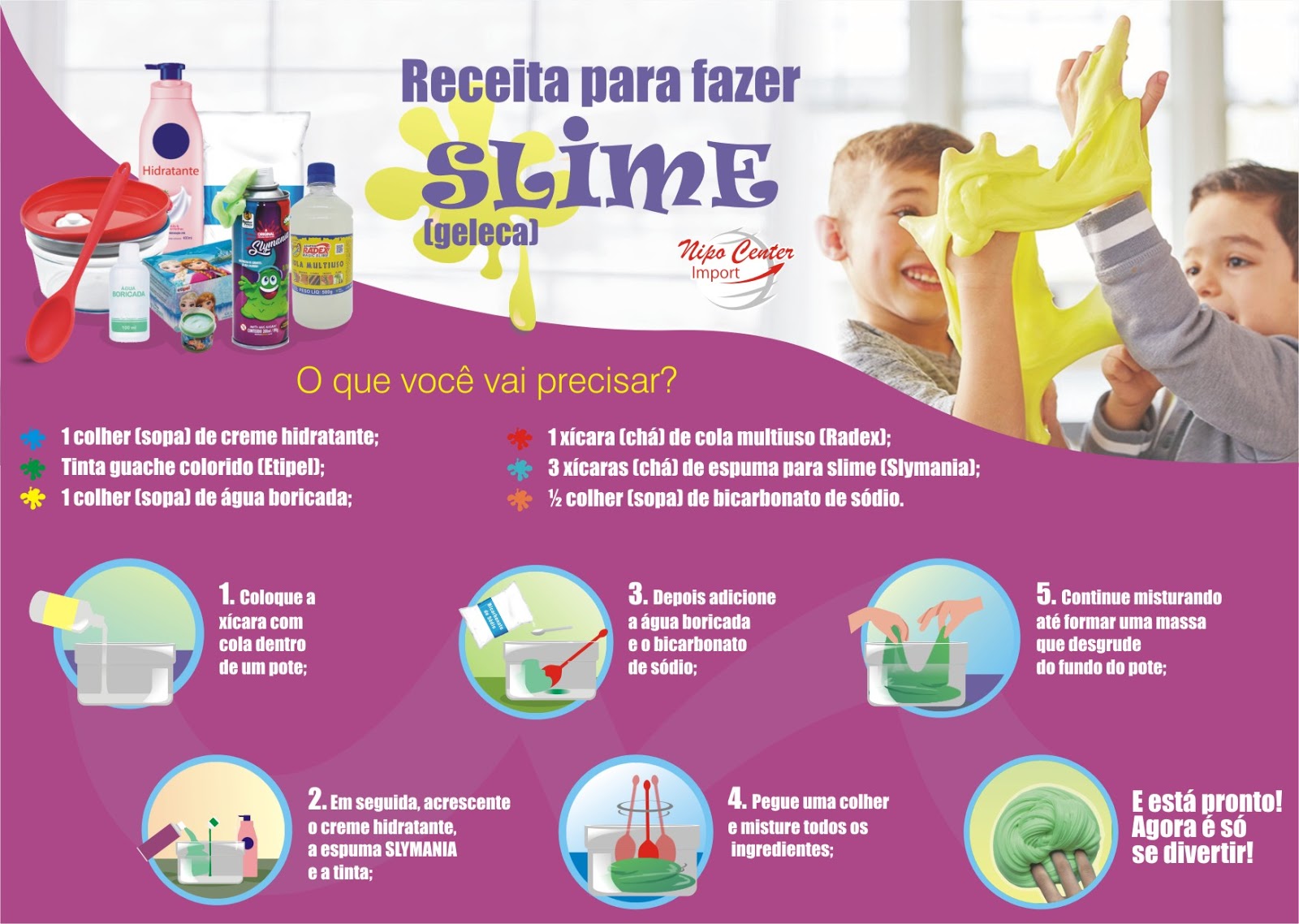 Como fazer Slime: aprenda 7 receitas diferentes