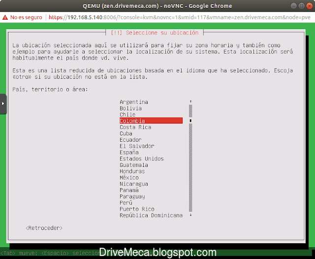 Elegimos nuestra zona o pais para zona horaria Elegimos nuestra zona o pais para zona horaria