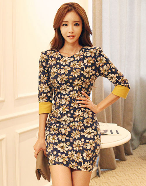 [Dabagirl] Daisy Print Sheath Dress | KSTYLICK - Latest Korean Fashion ...