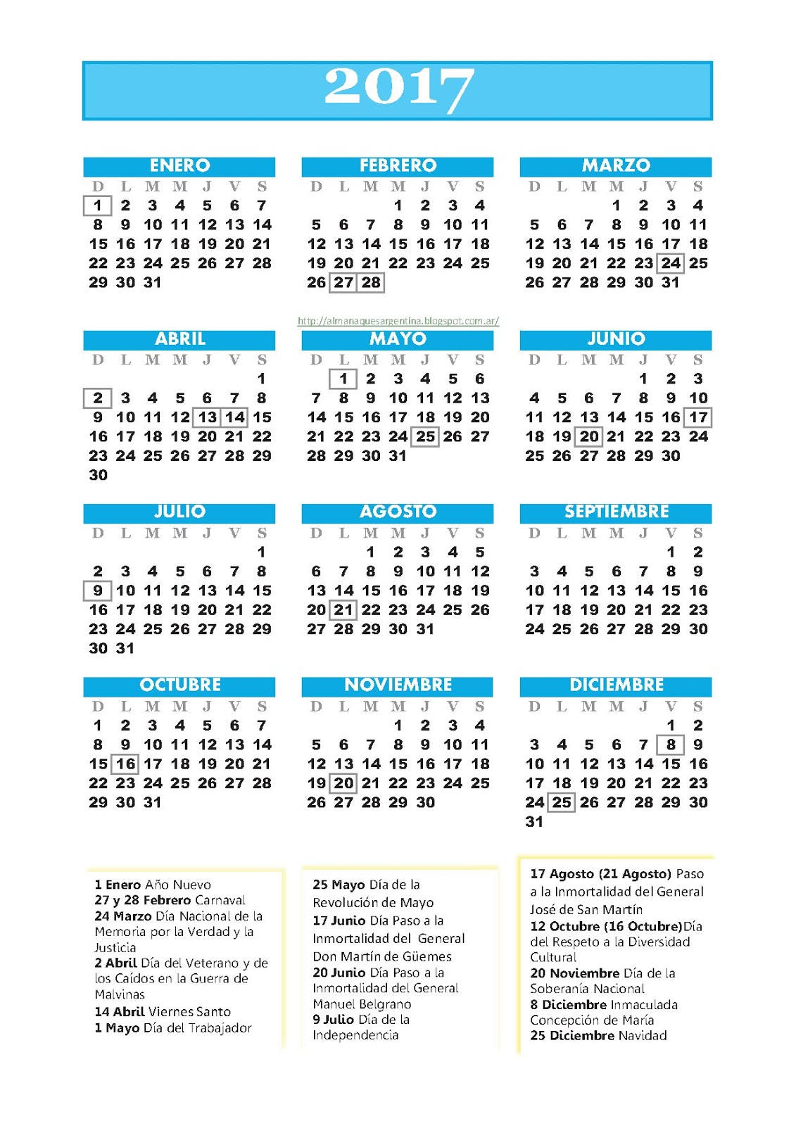 almanaques almanaque 2017