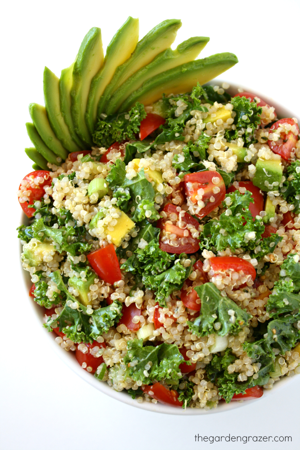 The Garden Grazer Quinoa Avocado Kale Power Salad
