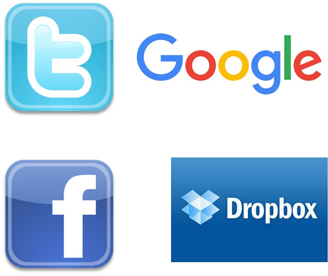Google, Facebook, Twitter e Dropbox Google, Facebook, Twitter e Dropbox