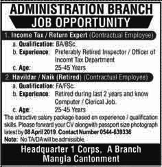 Job in Pak Army 2019 Income Tax Officer Jobs 2019 Income Tax Officer Jobs 2019