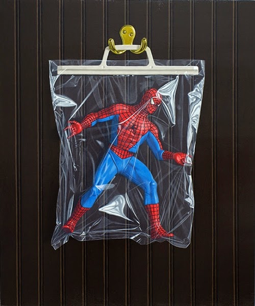 12-Peter-Parker-Spider-man-Simon-Monk-Bagged-Superheroes-in-Painting-www-designstack-co