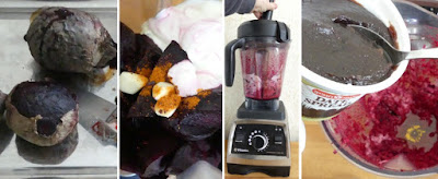 Zubereitung Rote-Bete-Dip mit Joghurt und Za'atar nach Ottolenghi Zubereitung Rote-Bete-Dip mit Joghurt und Za'atar nach Ottolenghi