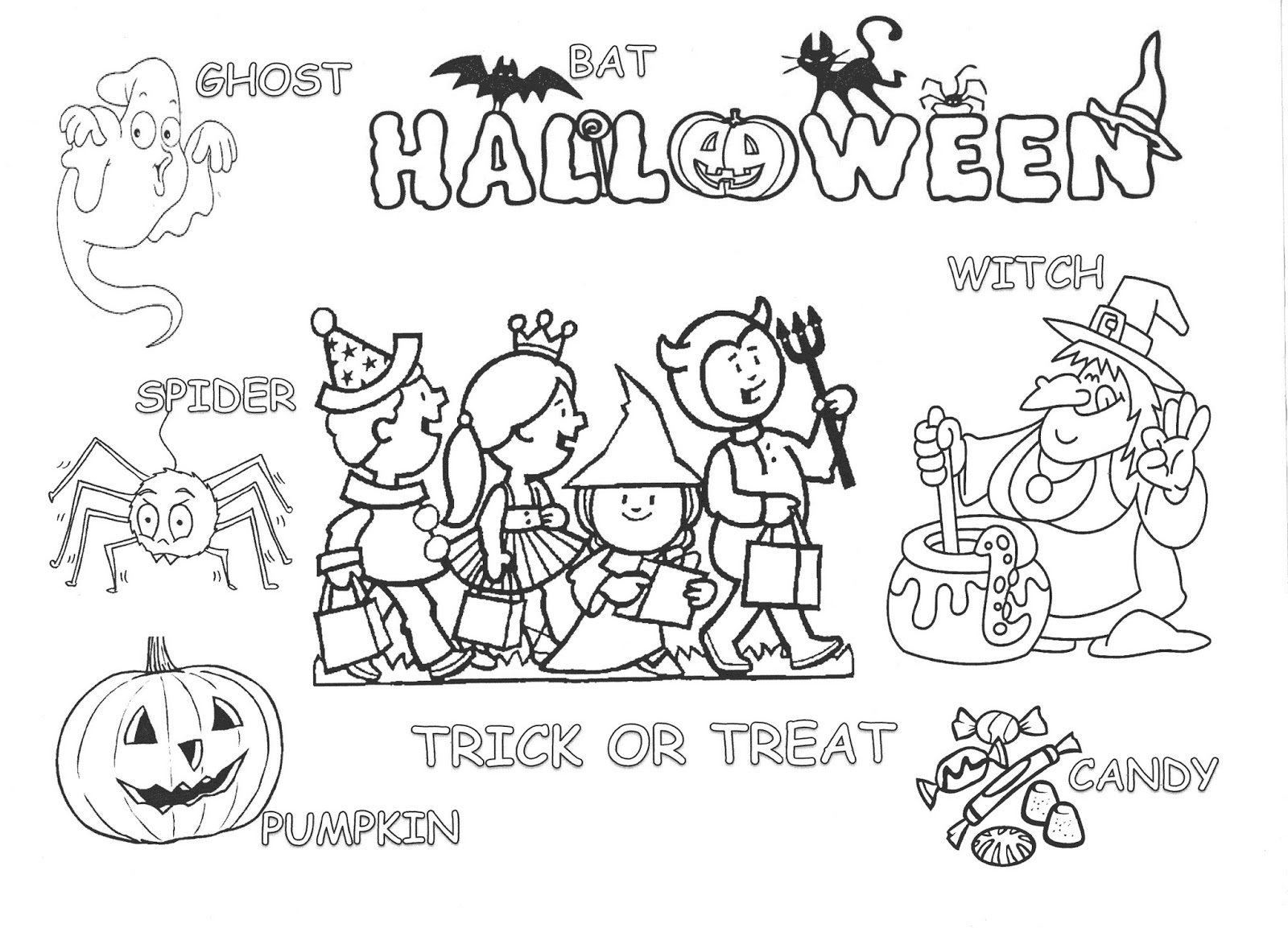 Fichas de Inglés para niños: HALLOWEEN