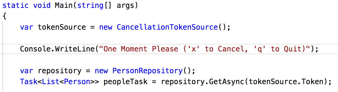 Jeremy Bytes: Using Task with .NET Core 2.0 (Success, Error, Cancellation)