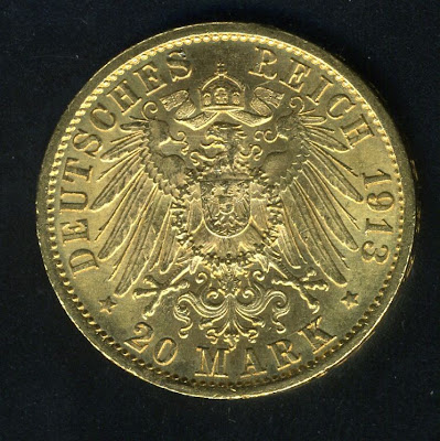 German 20 mark gold coin