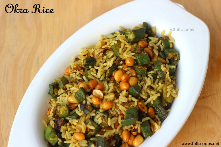 Bhindi Rice | Okra Rice ~ Full Scoops - A food blog with easy,simple ...