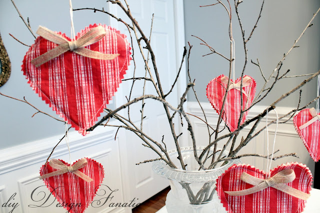 Vintage Valentine Hearts, Fabric Hearts, Vintage, Valentine's Day