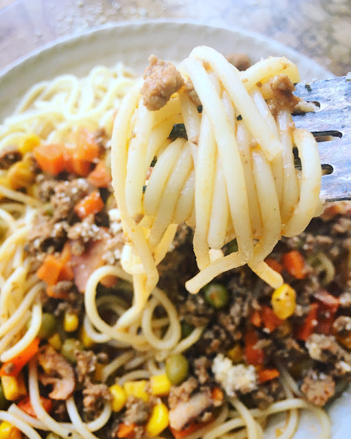 Spaghetti con carne