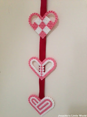 Hama bead hanging heart decoration
