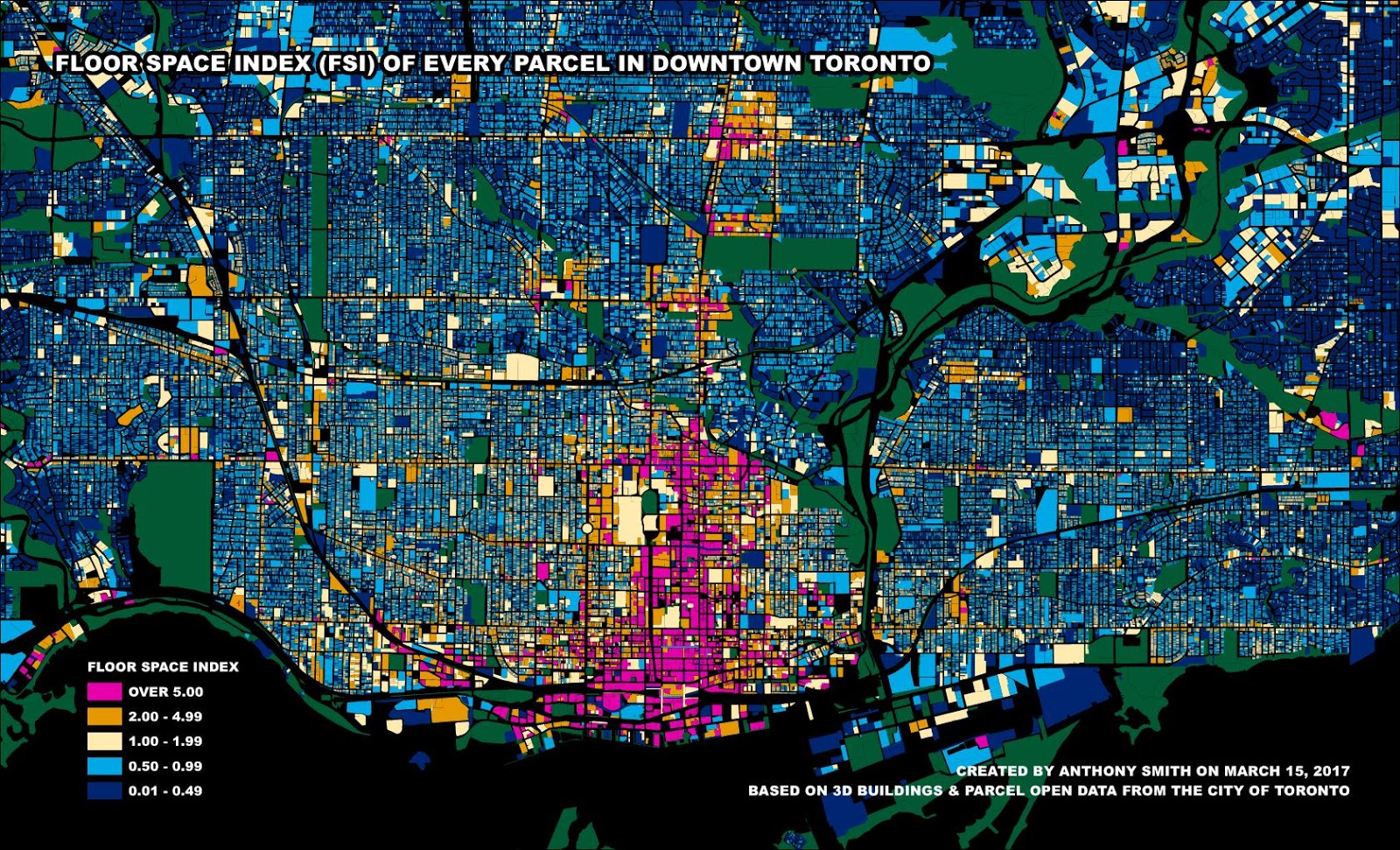 Healthy City Maps: Floor Space Index For Downtown Toronto