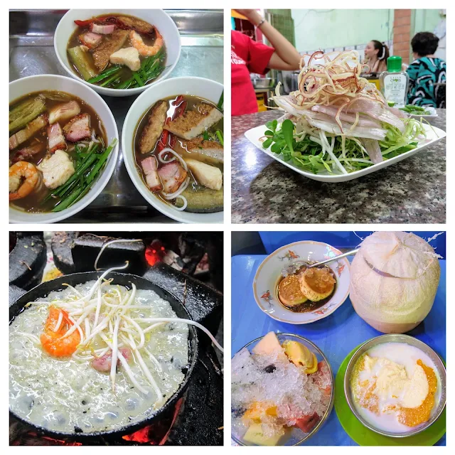 Vietnamese dishes tried on the Back of the Bike Street Food Tour of Ho Chi Minh City Vietnam