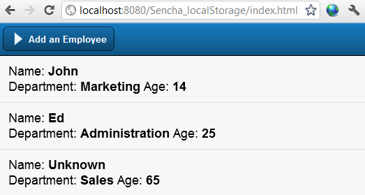Sencha touch local storage example