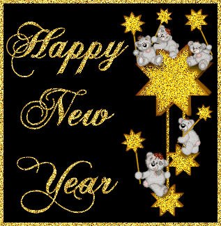 happy new year golden star gif