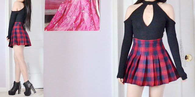 Romwe Fashion Review: Luxe Velvet Looks + Must-Haves for 2017 Romwe fashion review: keyhole cutout mock neck choker glitter black bodysuit