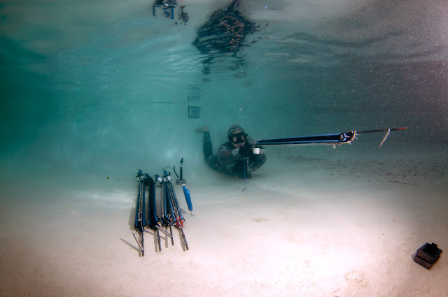 Chris Coates testing a pile of rollerguns