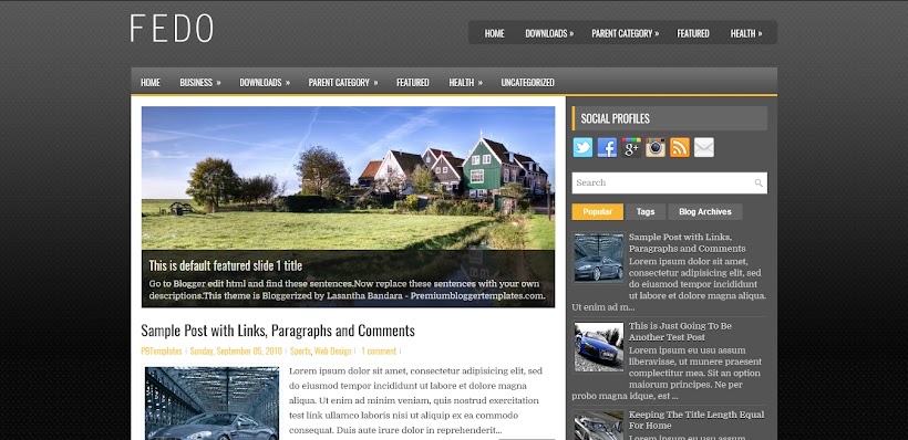 Fedo Free Blogger Template