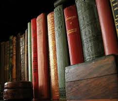 Literatura, estante, enciclopedia, coleção