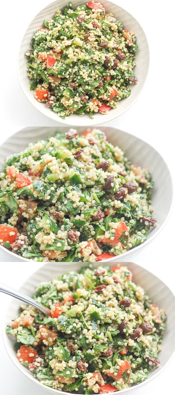QUINOA SPINACH POWER SALAD WITH LEMON VINAIGRETTE