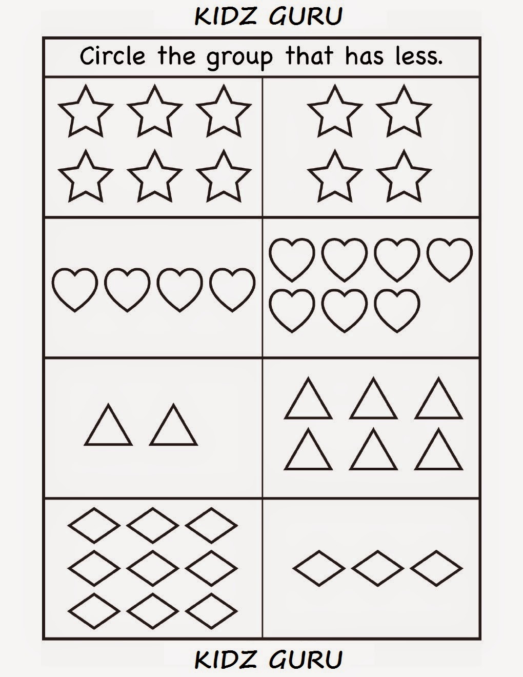 Kindergarten Worksheets: Printable Worksheets - Circle the group