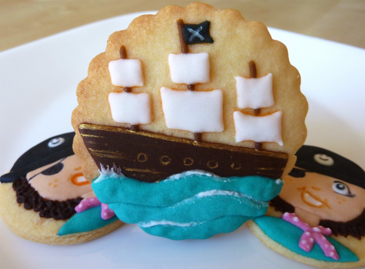 Pirate Girl and Ship Cookies