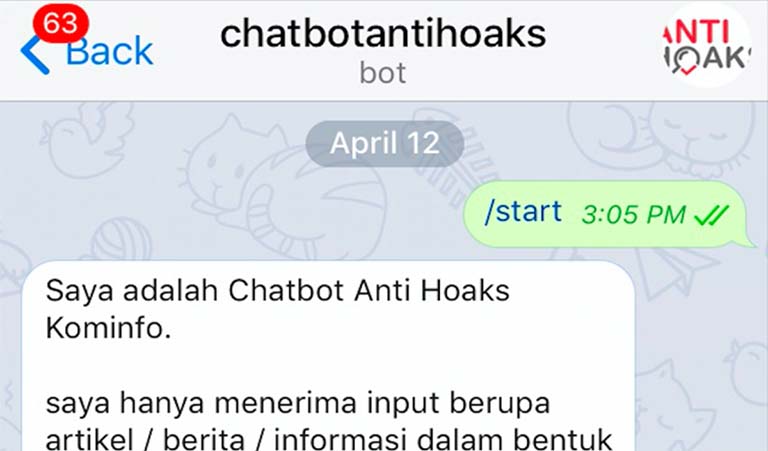 Mau Verifikasi Kebenaran Suatu Berita? Tanya Saja Ke Chatbot Anti Hoaks! Mau Verifikasi Kebenaran Suatu Berita? Tanya Saja Ke Chatbot Anti Hoaks!
