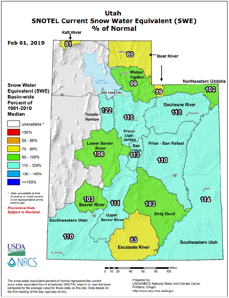 Utah Snow Water Equivalent Chart