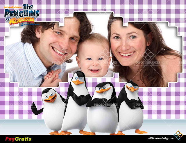 Marco para hacer fotomontajes infantiles con Los Pingüinos de Madagascar