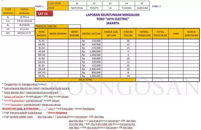 Download Contoh Soal File Excel 2007 Materi Dasar