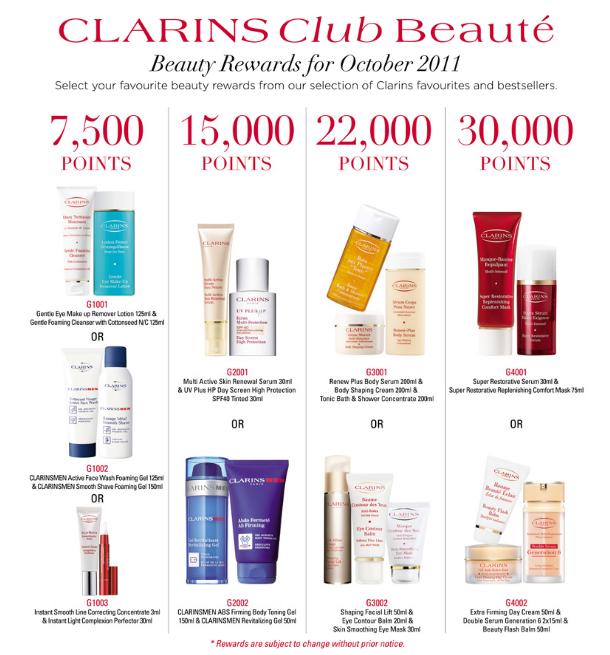 Clarins Club Beauté Beauty Rewards Redemption - Oct 2011 | Street Love