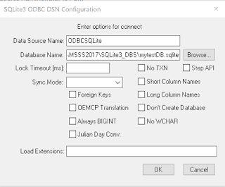 sqlite database setup in odbc manager not showing in excel