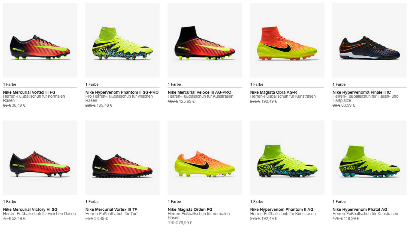 different types of football boots