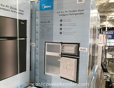 Costco 2000125 - Midea WHD-125FBS1 3.4 cu ft Double Door Compact Refrigerator: great for dorm rooms or garages