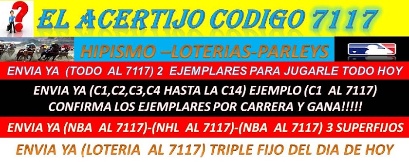 FIJAS HOY EN LA MLB-NBA-NHL CON EL ACERTIJO CODIGO 7117 Diapositiva1