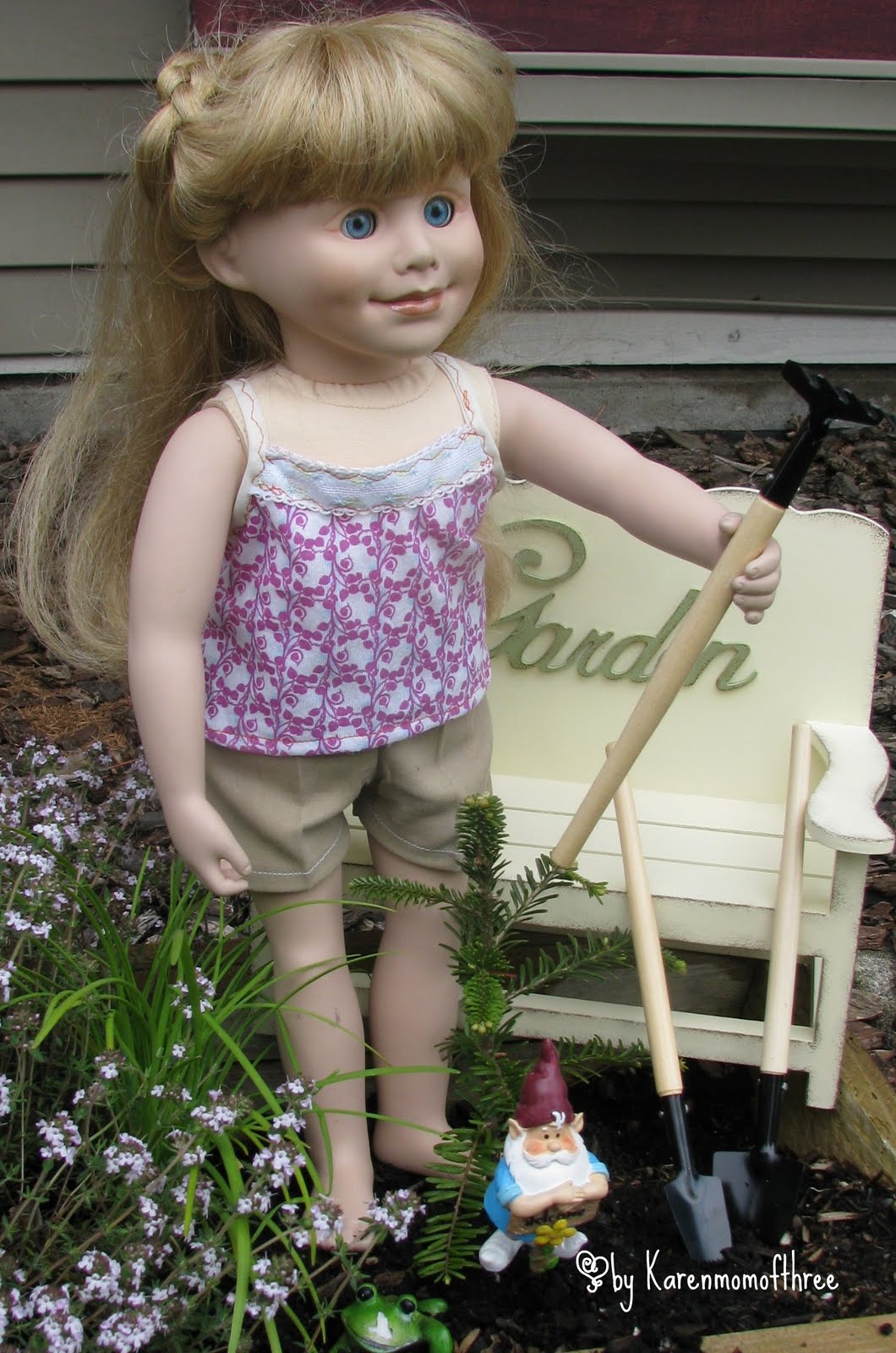 Karen Mom of Three's Craft Blog Doll sized gardening tools! A great